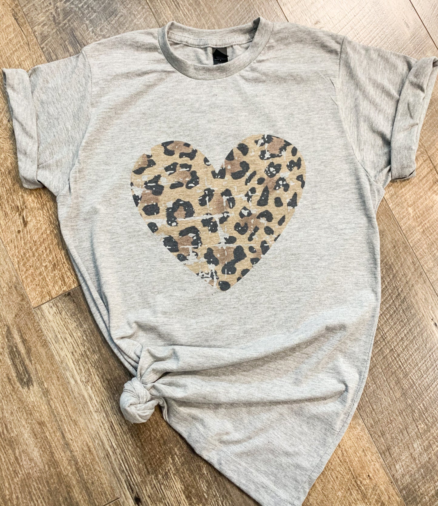 Distressed Leopard Heart T-Shirt