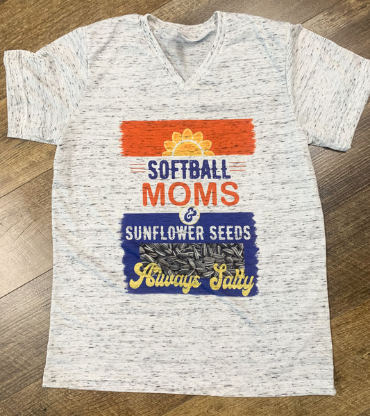 Softball Mamas and Sunflower Seeds - Always Salty || Marble V-Neck