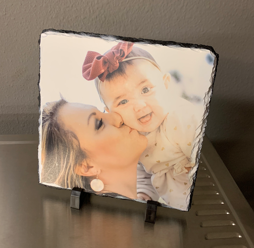 Photo Stone Print with Tabletop Stands