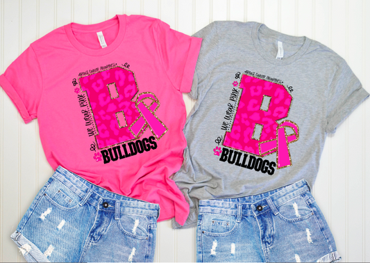 Bulldogs - We Wear Pink In October || Breast Cancer Awareness Shirt