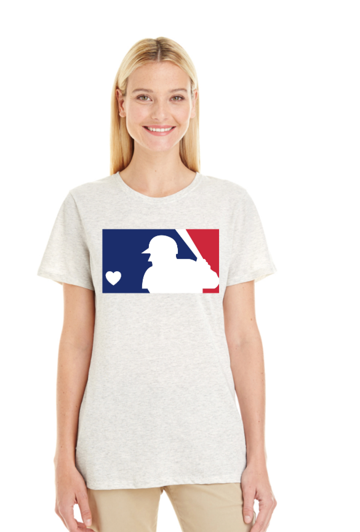 MLB Love - Ladies Printed V Neck or Crew Neck Shirt