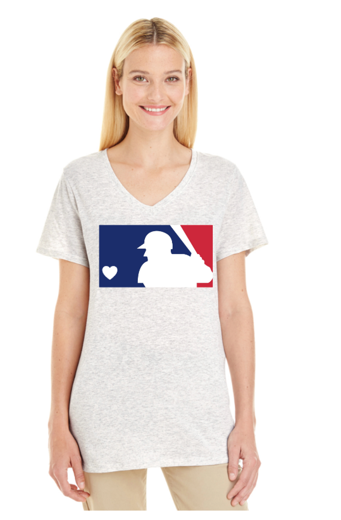 MLB Love - Ladies Printed V Neck or Crew Neck Shirt
