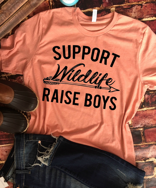 Support Wildlife / Raise Boys - Printed Shirt, Bella + Canvas Shirt