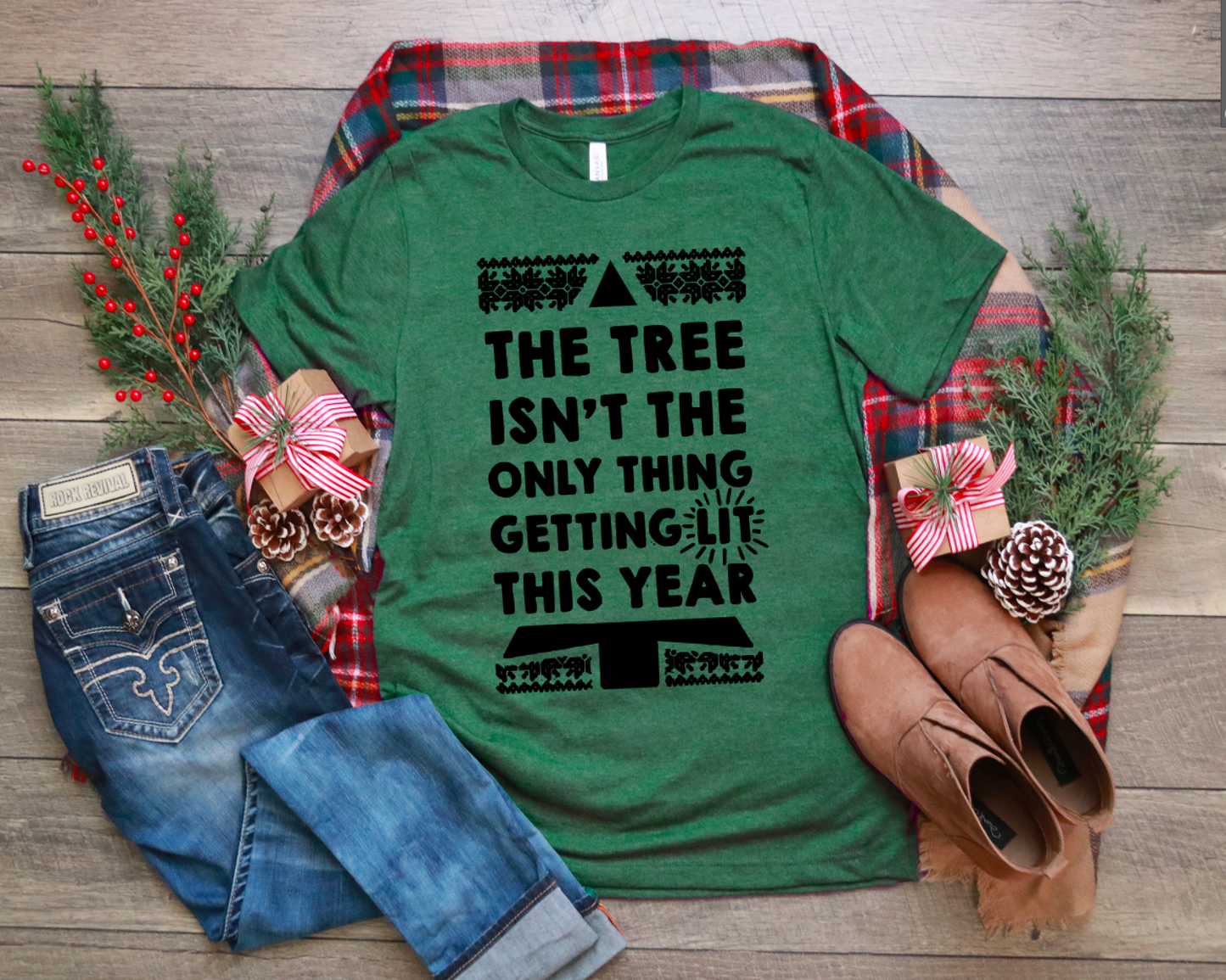 Getting Lit This Year - Pine Green Vintage Style T-shirt