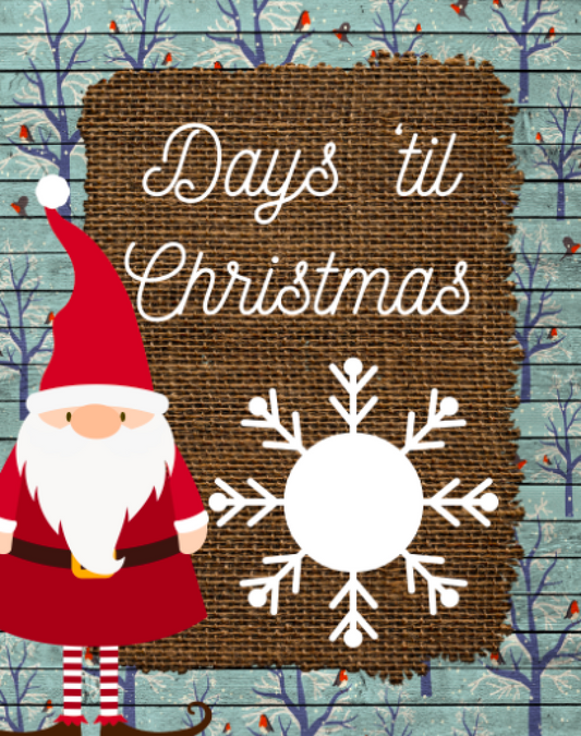 Santa Countdown to Christmas Dry Erase Board