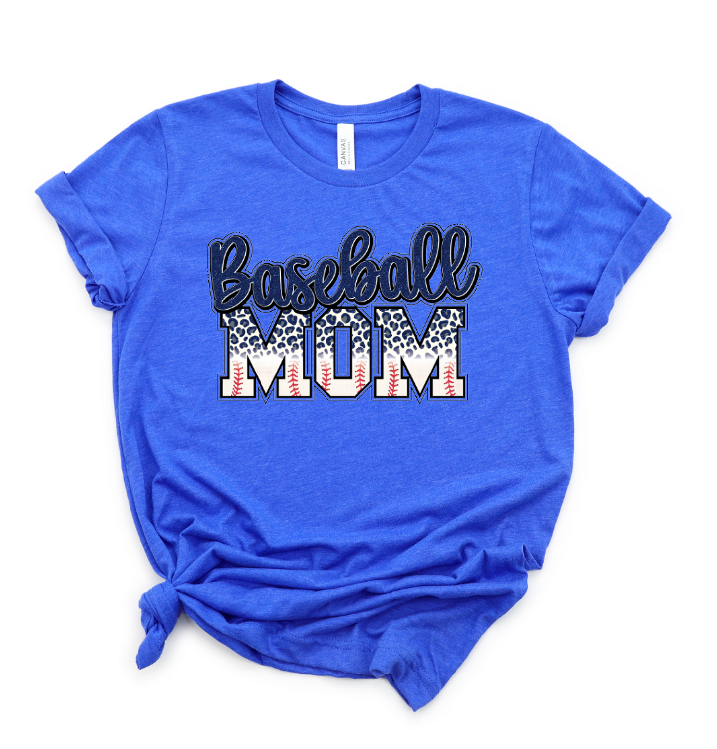 Baseball Mom Navy Leopard || Baseball T-Shirt
