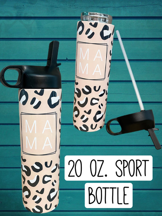 Custom 20 oz Sport Water Bottle || Insulated Fold Over Straw