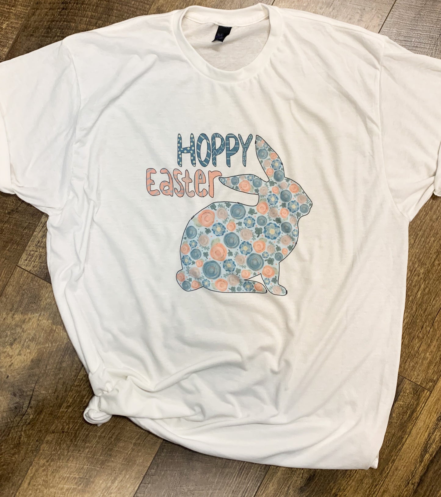 Hoppy Easter Bunny - Floral Design T-shirt