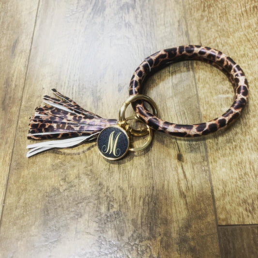 Bangle Key Ring with Monogram Tag