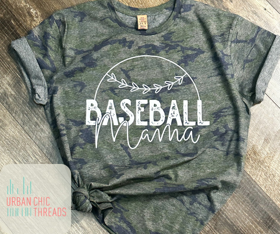 Baseball Mama Camo || Distressed Camouflage