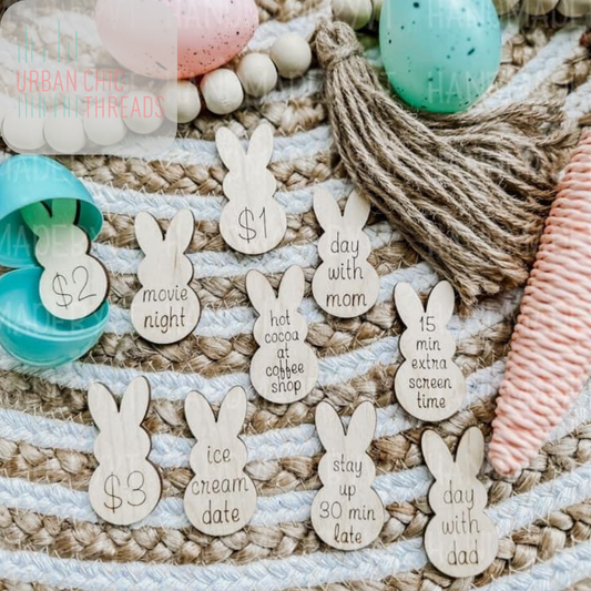 Easter Bunny Egg Stuffers || Printed Bunny Tokens
