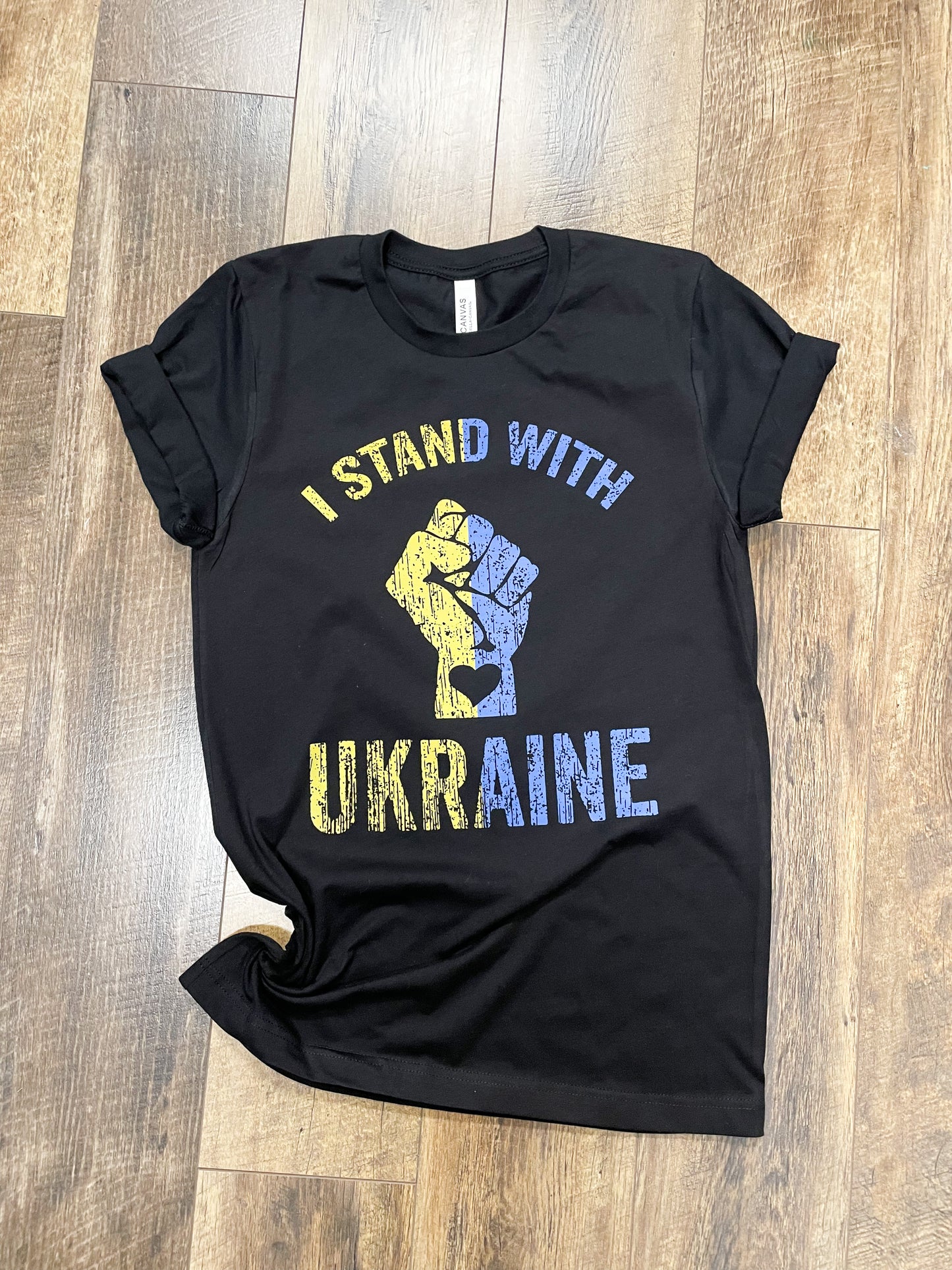 Stand With Ukraine Fundraiser || Black T-shirt Includes Donation