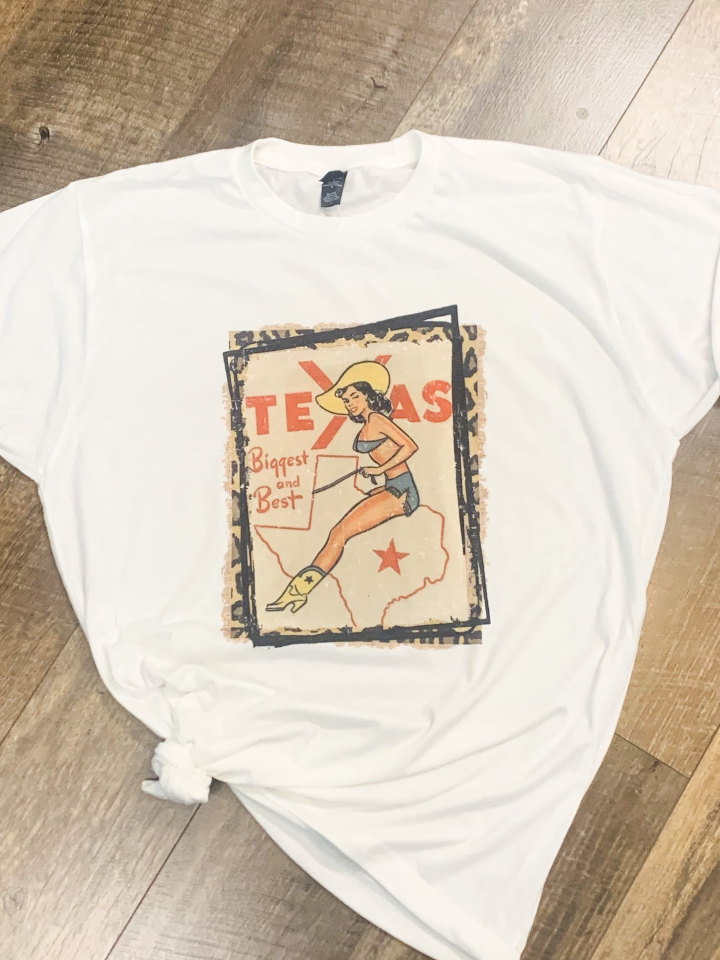 Vintage Texas Leopard || Permanent Print Soft T-Shirt