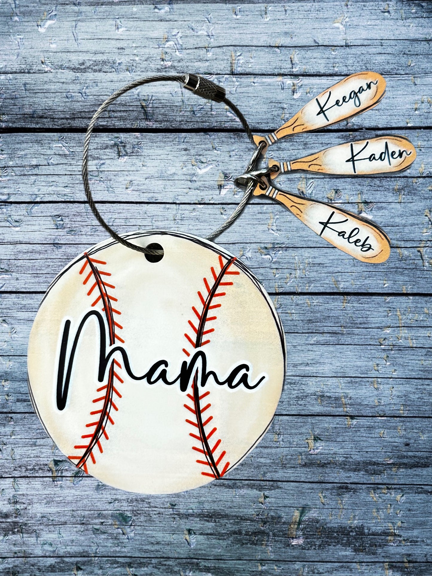 Baseball or Softball Mama Key Ring or Bag Tag || Personalized Key Ring