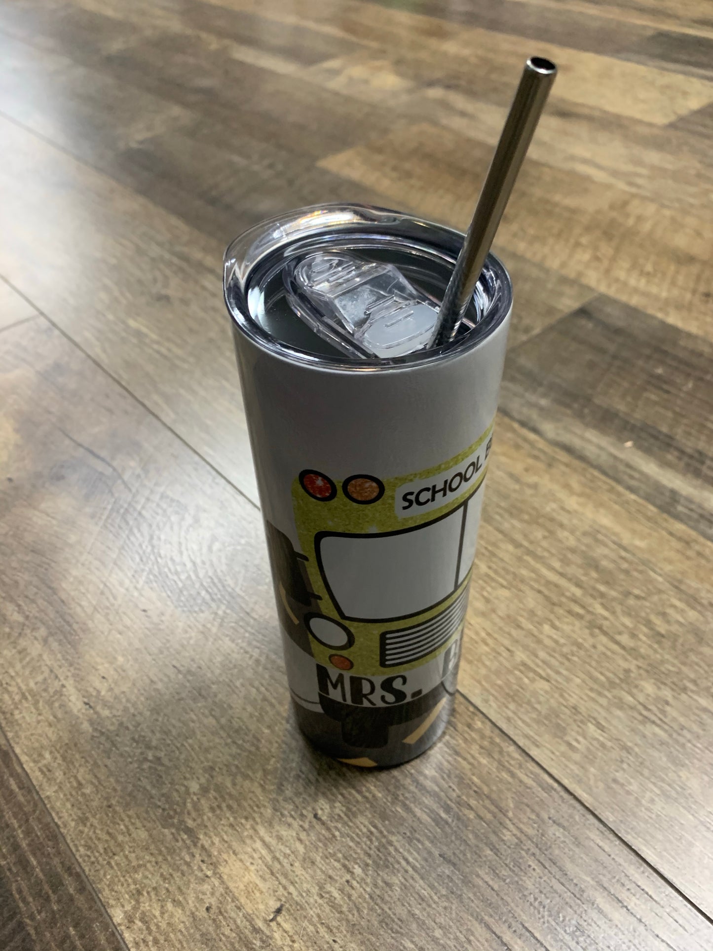 Custom Printed Tumbler with Lid and Straw