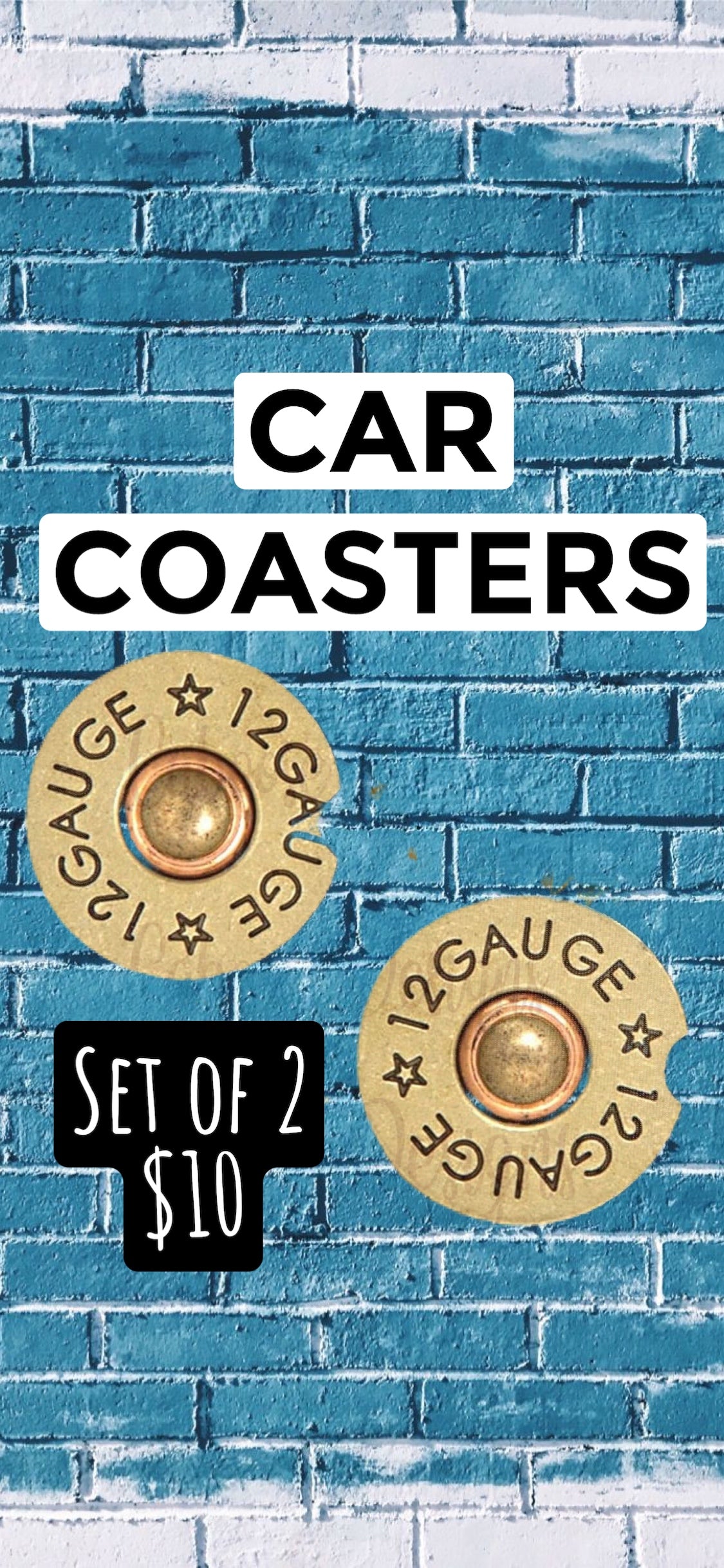 Car Coasters || Cork Back Set of 2