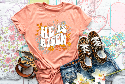 He is Risen Floral Boho || Easter Christian Printed Shirt