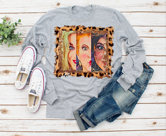 Sanderson Sisters Side By Side Leopard || Printed T-Shirt
